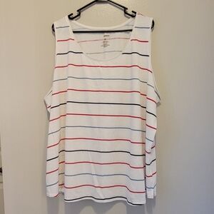 Sonoma White Tank Top with Red and Black Stripes